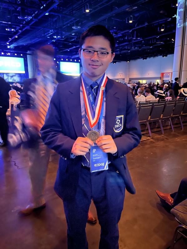 Jia Qi Xie placed 10th in the world competition for his event, a virtual business challenge simulation.